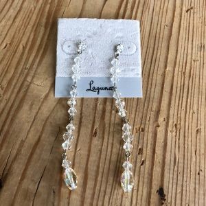 Vintage Dangle Earrings Laguna Crystal Stud Earrings in original packaging